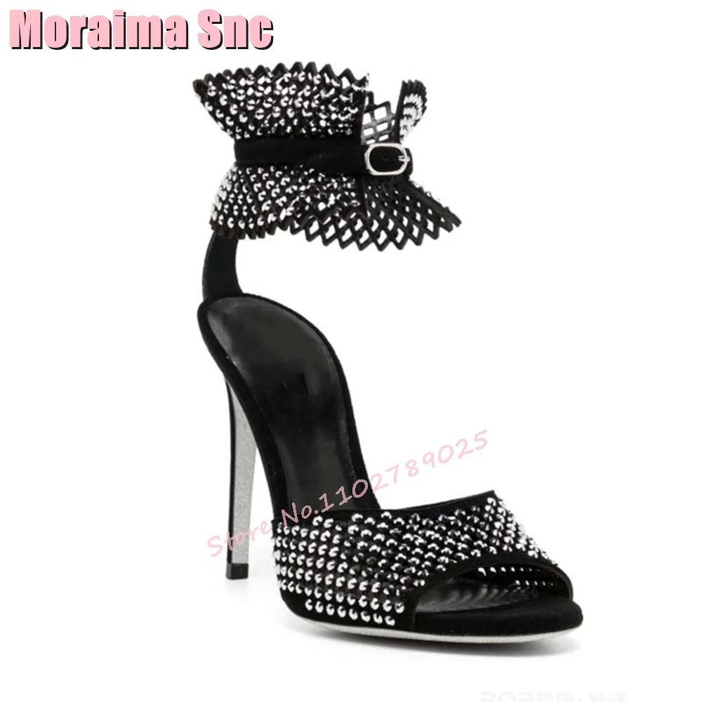 2024 New Crystal Bling Hollow Sandals Stiletto High Heel Ankle Buckle Strap Black Solid Sexy Fashion Women Shoes Summer Runway
2024 New Crystal Bling Hollow Sandals Stiletto High Heel Ankle Buckle Strap Black Solid Sexy Fashion Women Shoes Summer Runway