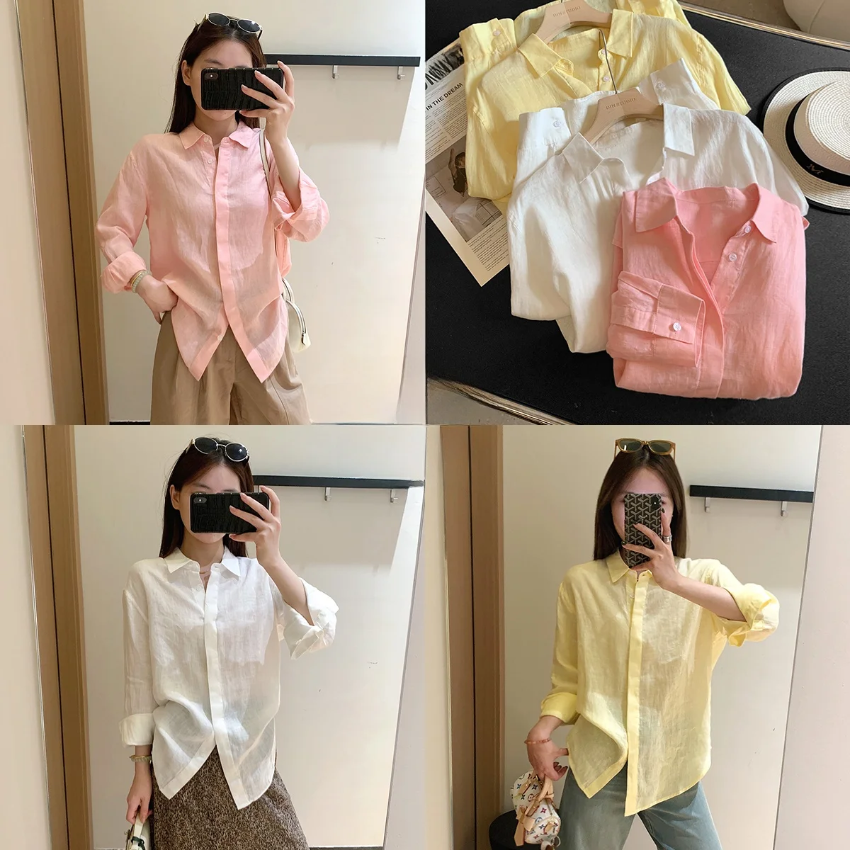 Свободная женская рубашка с длинным рукавом из льна, окрашенного натуральными красителями, с воротником, для защиты от солнца, в корейском стиле, для повседневной носки, тонкая модель
Свободная женская рубашка с длинным рукавом из льна, окрашенного натуральными красителями, с воротником, для защиты от солнца, в корейском стиле, для повседневной носки, тонкая модель