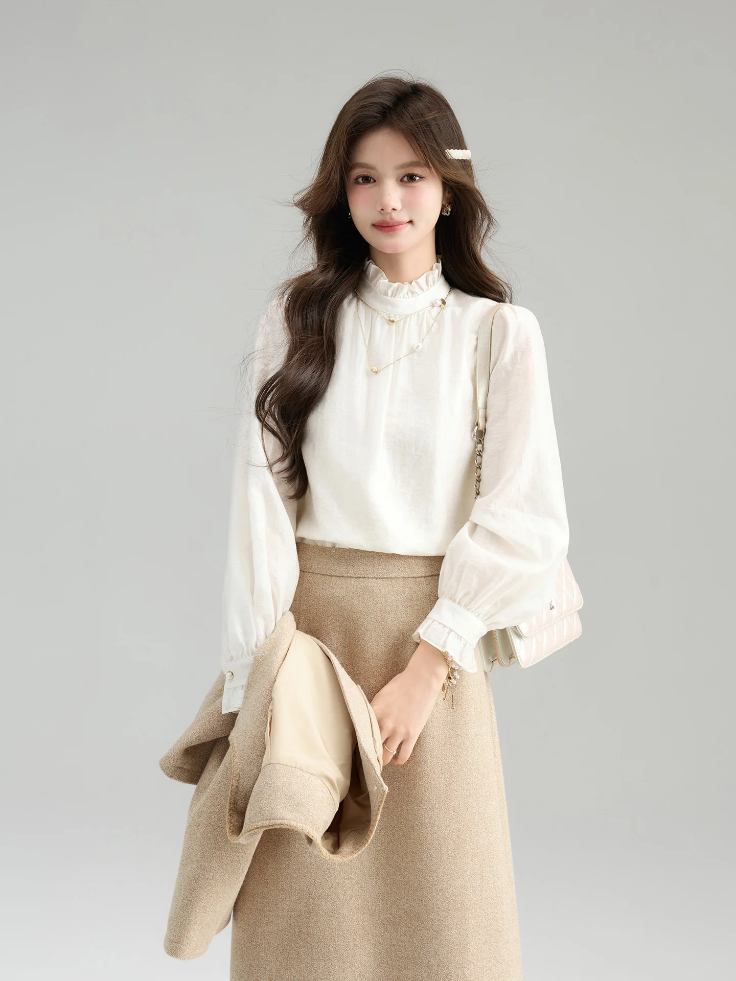 Ele High Collar Long Sve irt Women's Commute Faion Casual Breathable Comfortable Spring New Arrival irt
Ele High Collar Long Sve irt Women's Commute Faion Casual Breathable Comfortable Spring New Arrival irt