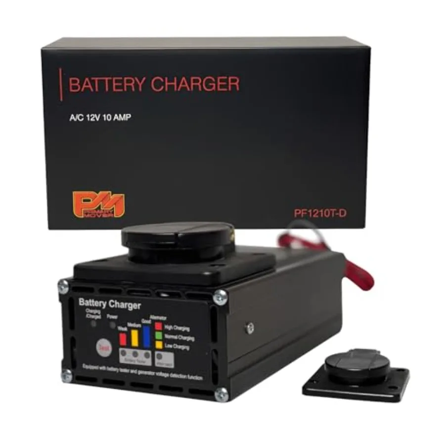 10 Amp Panel Mount Battery Charger for 12V Trailer Batteries, Onboard Smart 3-Step Charger for Hydraulic Dump Trailers, RV, Mar
10 Amp Panel Mount Battery Charger for 12V Trailer Batteries, Onboard Smart 3-Step Charger for Hydraulic Dump Trailers, RV, Mar
