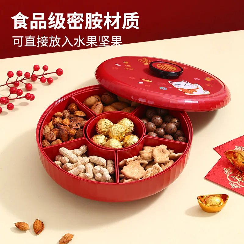 Wuhe Festive Candy Box Household Snacks Nuts Dried Fruit Box Compartment Storage Box Chinese Style Fruit Box Living Room Wholesa
Wuhe Festive Candy Box Household Snacks Nuts Dried Fruit Box Compartment Storage Box Chinese Style Fruit Box Living Room Wholesa