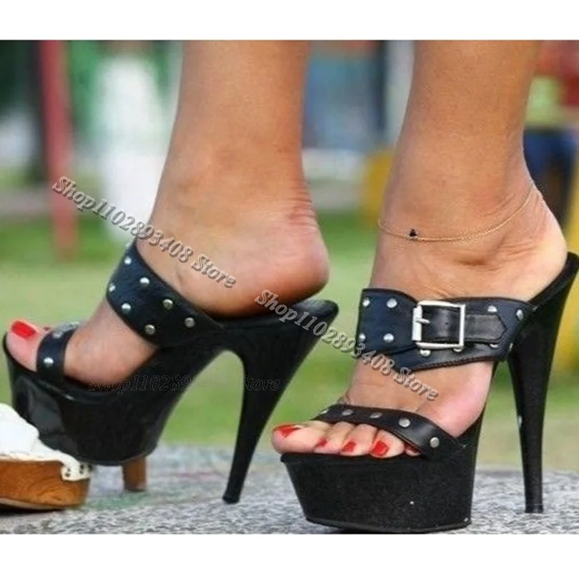 Black Buckle Decor Platform Slippers Open Toe Stiletto British Style Fashion Design Casual Women Shoes 2024 Zapatos Para Mujere
Black Buckle Decor Platform Slippers Open Toe Stiletto British Style Fashion Design Casual Women Shoes 2024 Zapatos Para Mujere