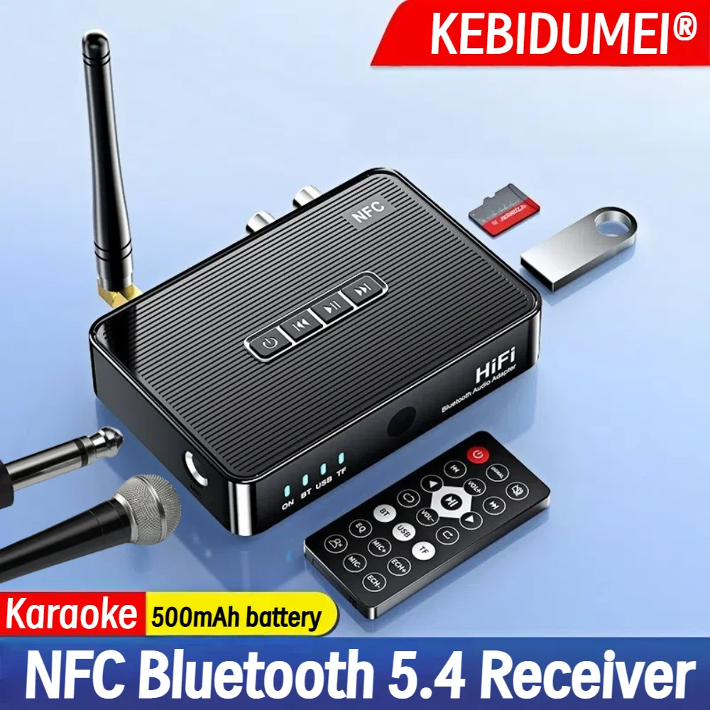 NFC Bluetooth Receiver BT 5.4 Stereo AUX 3.5mm Jack RCA Wireless Music Audio Adapter 6.5mm Microphone Sing For Speaker Amplifier
NFC Bluetooth Receiver BT 5.4 Stereo AUX 3.5mm Jack RCA Wireless Music Audio Adapter 6.5mm Microphone Sing For Speaker Amplifier