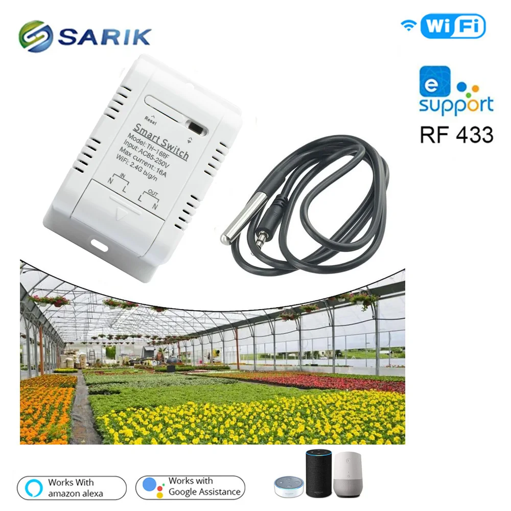 Tuya TH-16 Smart Switch 16A/3000W Monitoring Temperature Sensor RF433 Remote Control eWeLink Smart Temperature Switch
Tuya TH-16 Smart Switch 16A/3000W Monitoring Temperature Sensor RF433 Remote Control eWeLink Smart Temperature Switch