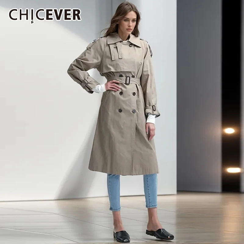 CHICEVER Casual Windbreaker For Women Lapel Long Sleeve Patchwork button High Waist Lace Up A Line Loose Windbreakers Female new
CHICEVER Casual Windbreaker For Women Lapel Long Sleeve Patchwork button High Waist Lace Up A Line Loose Windbreakers Female new