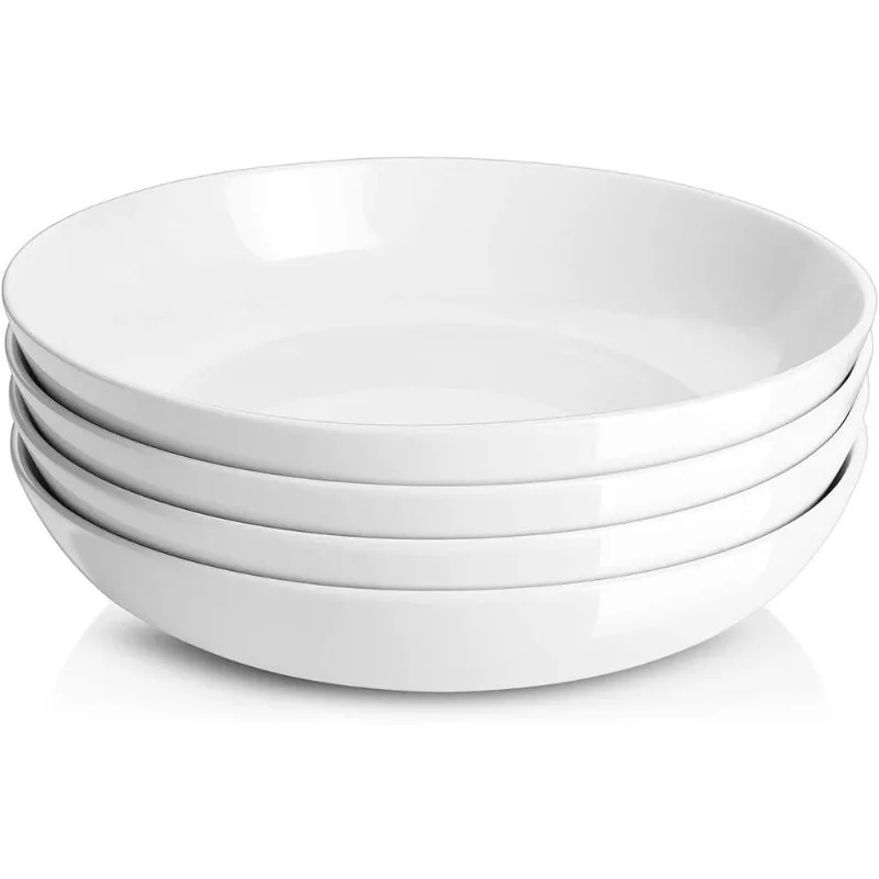 9.75" Large Pasta, Salad & Soup Serving Bowls Set of 4, Creamy White Porcelain Ceramic, 50Oz, Microwave
9.75" Large Pasta, Salad & Soup Serving Bowls Set of 4, Creamy White Porcelain Ceramic, 50Oz, Microwave