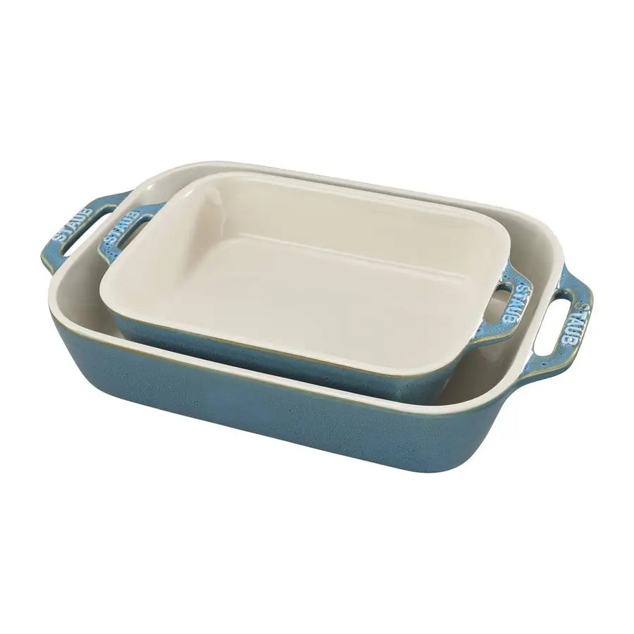 Ceramic Rectangular Baking Dish Set, Casserole Dish, 2Piece, Rustic Turquoise
Ceramic Rectangular Baking Dish Set, Casserole Dish, 2Piece, Rustic Turquoise