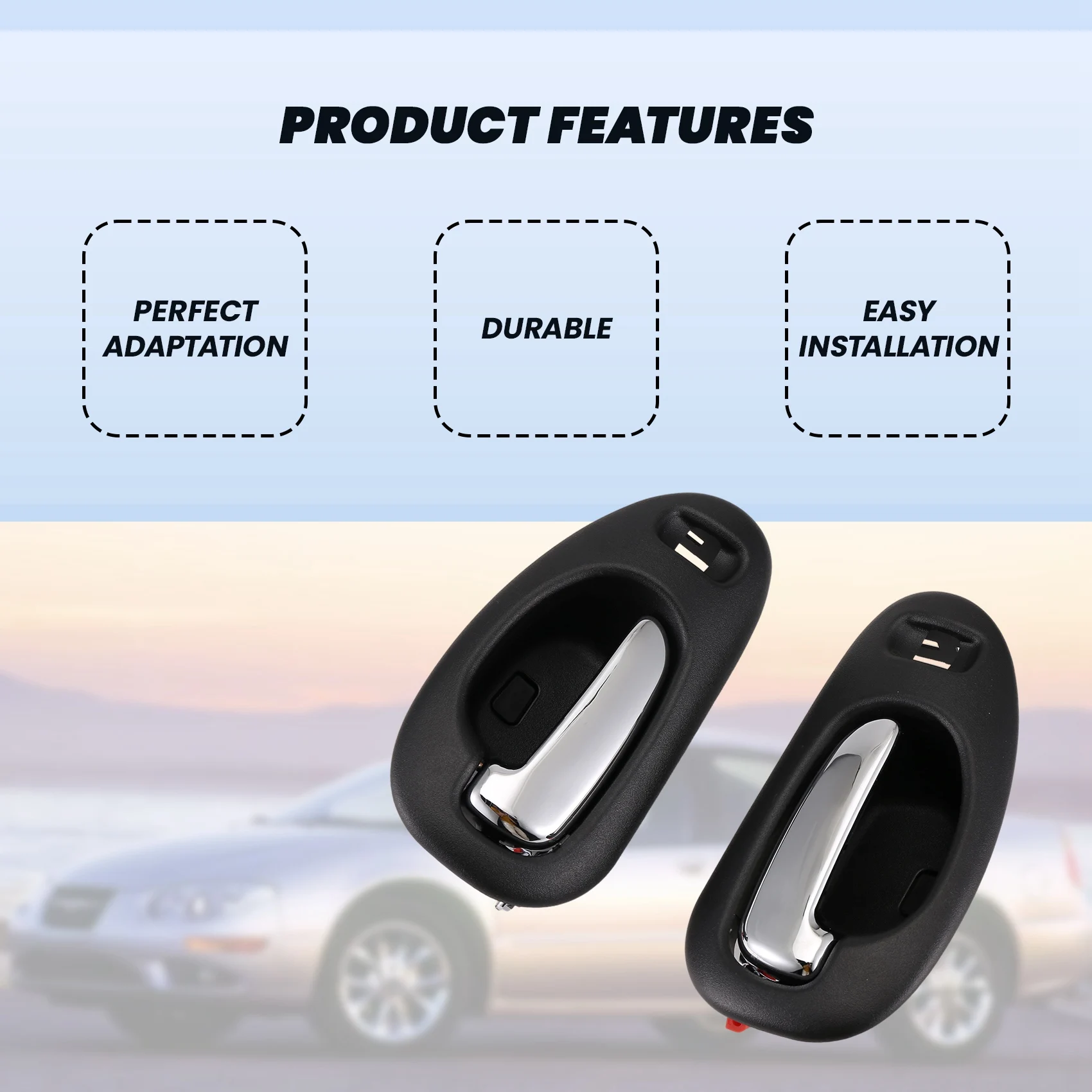 Door Handle Black & Chrome Inside Interior Front LH & RH Pair for Chrysler 5102847AA 5102849AAJKL
Door Handle Black & Chrome Inside Interior Front LH & RH Pair for Chrysler 5102847AA 5102849AAJKL
