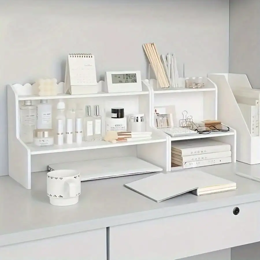 Office Storage Rack With Wooden Display Shelf-Crafted From Practical Wood Composite Material, It Assembles And Disassembles Effortlessly Without Drilling. The Multi-Tier Desktop Storage Rack Features A Tiered Shelf Design To Maximize Space Utilization And
Office Storage Rack With Wooden Display Shelf-Crafted From Practical Wood Composite Material, It Assembles And Disassembles Effortlessly Without Drilling. The Multi-Tier Desktop Storage Rack Features A Tiered Shelf Design To Maximize Space Utilization And