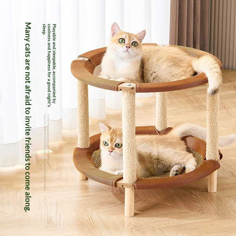 2-Layer Cat Bed & Scratcher All-in-One, Summer Cool Mat Hammock, Durable Cat Couch & Climbing Lounge for Indoor Cats
2-Layer Cat Bed & Scratcher All-in-One, Summer Cool Mat Hammock, Durable Cat Couch & Climbing Lounge for Indoor Cats