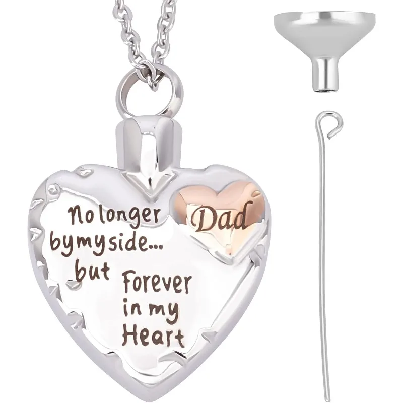 Mini Heart Urn Necklace for Ashes Cremation Jewelry Memorial Ashes Keepsake Pendant- Dad No Longer by My Side. But Forever in My
Mini Heart Urn Necklace for Ashes Cremation Jewelry Memorial Ashes Keepsake Pendant- Dad No Longer by My Side. But Forever in My