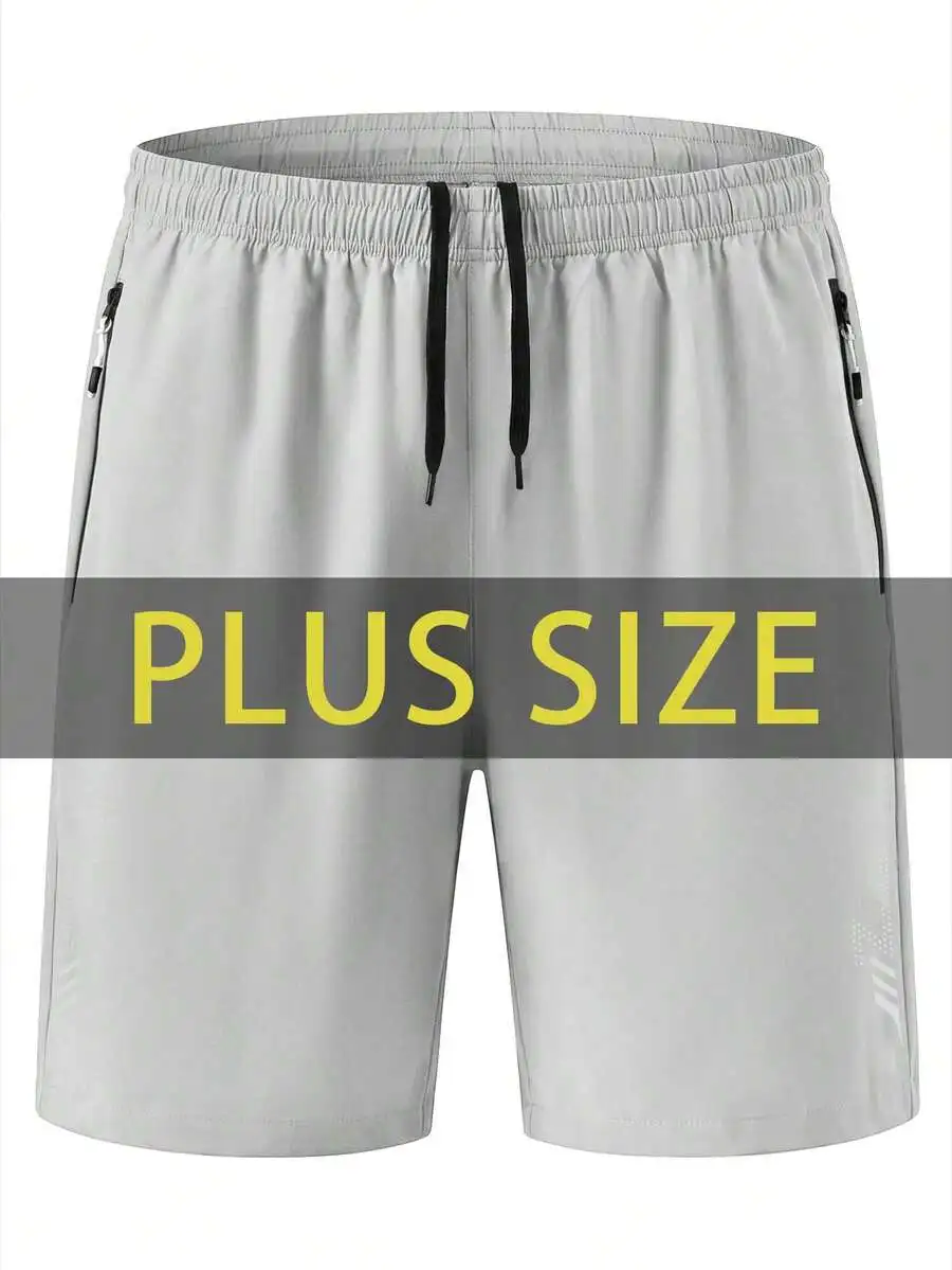 Light Gray Plus Size Mens Adjustable Drawstring Waist Shorts With Side Zip Pockets For Leisure And Athletic Activities
Light Gray Plus Size Mens Adjustable Drawstring Waist Shorts With Side Zip Pockets For Leisure And Athletic Activities
