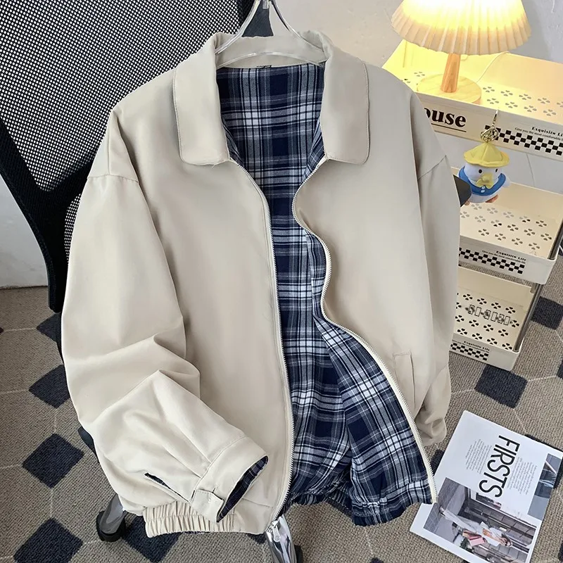 Casual Loose Men's Jaet Outerwear Japanese mat Sle American Trendy Haome Double-Sided Wear Autumn Clothes
Casual Loose Men's Jaet Outerwear Japanese mat Sle American Trendy Haome Double-Sided Wear Autumn Clothes