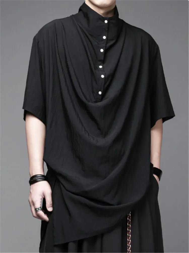 2026 Men's Casual Asymmetric Design Button-Up Collar Layered Ruffles Loose Shirt - Unique Shirt
2026 Men's Casual Asymmetric Design Button-Up Collar Layered Ruffles Loose Shirt - Unique Shirt