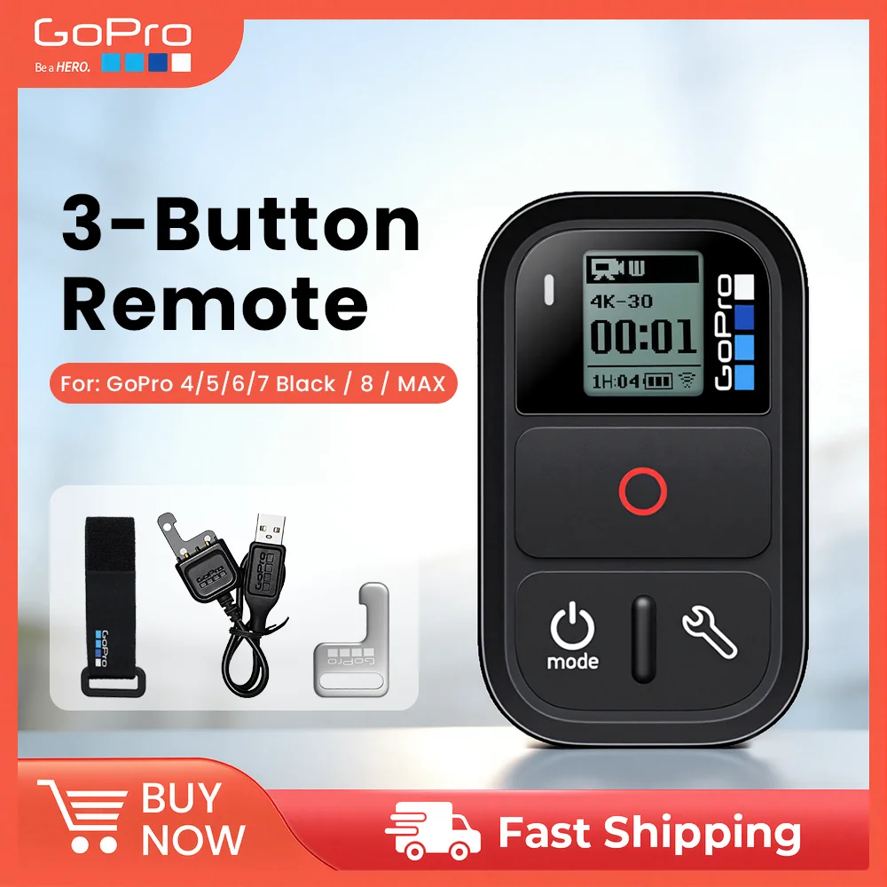 GoPro Bluetooth Smart Waterproof Remote Control, Black Action Camera, Original Official Accessory, Hero 8, 7, 6, 5, ARMTE-002
GoPro Bluetooth Smart Waterproof Remote Control, Black Action Camera, Original Official Accessory, Hero 8, 7, 6, 5, ARMTE-002