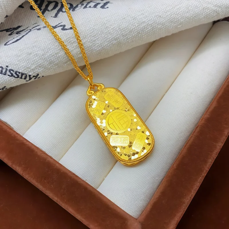 Chinese Style Ancient Method AU9999 Gold Crushed Ice Auspicious Fortune Pendant, Luxury 24K Gold Necklace
Chinese Style Ancient Method AU9999 Gold Crushed Ice Auspicious Fortune Pendant, Luxury 24K Gold Necklace