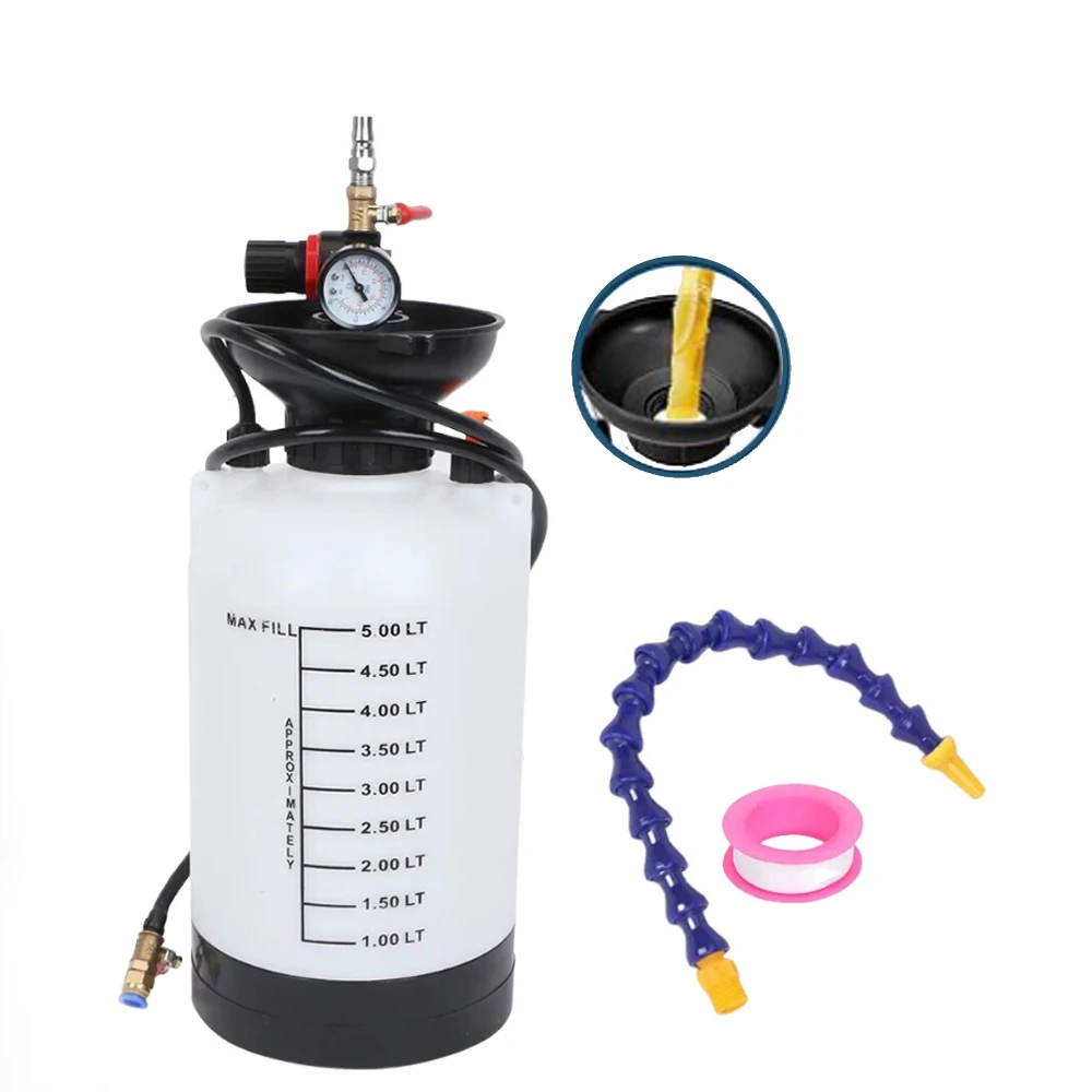 5L Oil Tank Gearbox Oil Filler Pneumatic Fluid Pump Compatible ATF Automotive Transmission Fluid Injector Tool ATF Filler Bottle
5L Oil Tank Gearbox Oil Filler Pneumatic Fluid Pump Compatible ATF Automotive Transmission Fluid Injector Tool ATF Filler Bottle