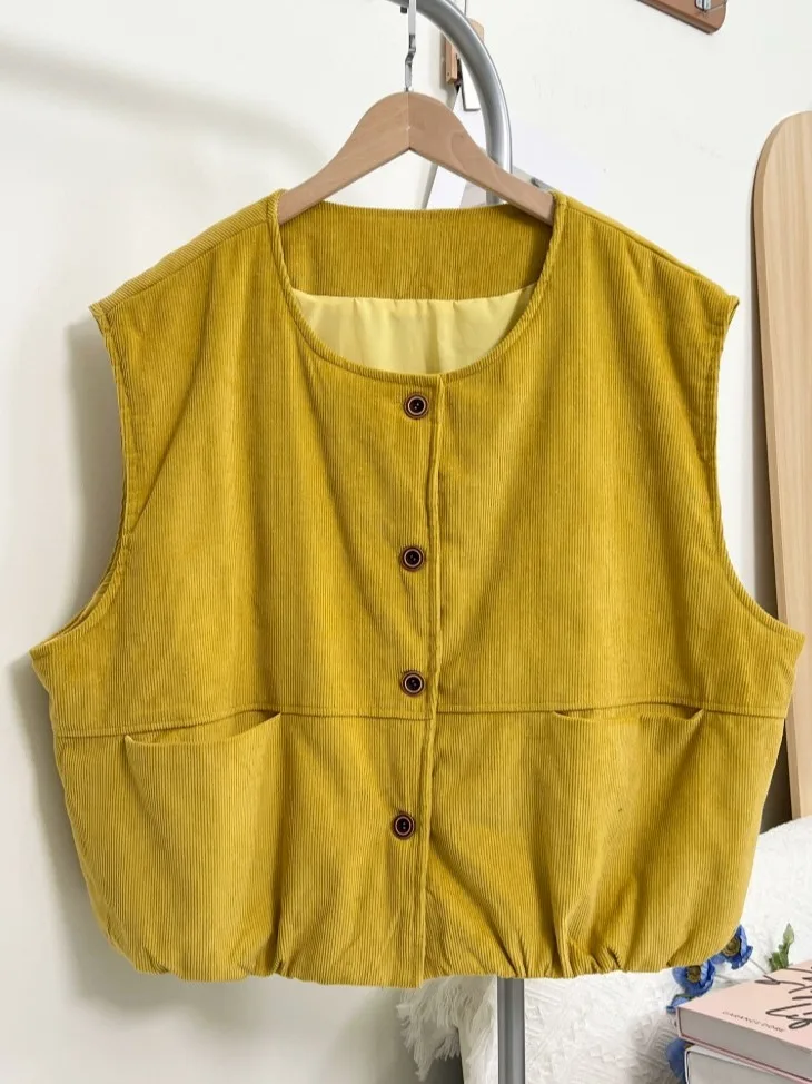 High-End Large Size Vest Winter New Sle Artistic Retro Big ket Corduroy Cotton Vest Casual Loose Fit Ladies Jaet
High-End Large Size Vest Winter New Sle Artistic Retro Big ket Corduroy Cotton Vest Casual Loose Fit Ladies Jaet