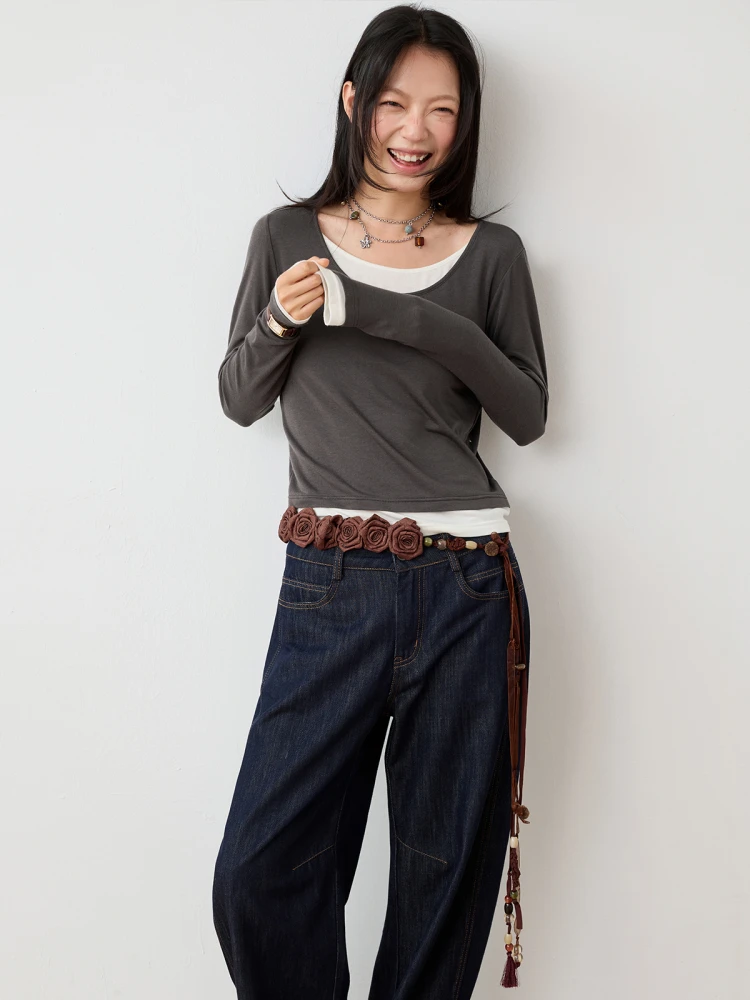 Женская трикотажная футболка Octopusme с круглым вырезом и длинными рукавами, летняя легкая дышащая футболка с эффектом двухслойности
Женская трикотажная футболка Octopusme с круглым вырезом и длинными рукавами, летняя легкая дышащая футболка с эффектом двухслойности