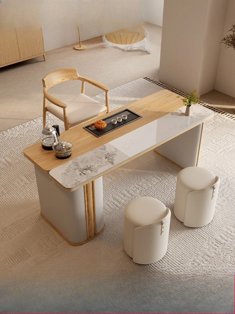Modern solid wood tea table and chair combination cream log wind coffee table making tea
Modern solid wood tea table and chair combination cream log wind coffee table making tea