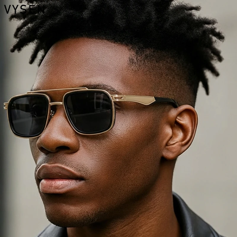 Vintage Steampunk Square Sunglasses Men 2026 Luxury Brand Metal Frame Double Beam Sun Glasses For Male Outdoor Eyewear Shades
Vintage Steampunk Square Sunglasses Men 2026 Luxury Brand Metal Frame Double Beam Sun Glasses For Male Outdoor Eyewear Shades