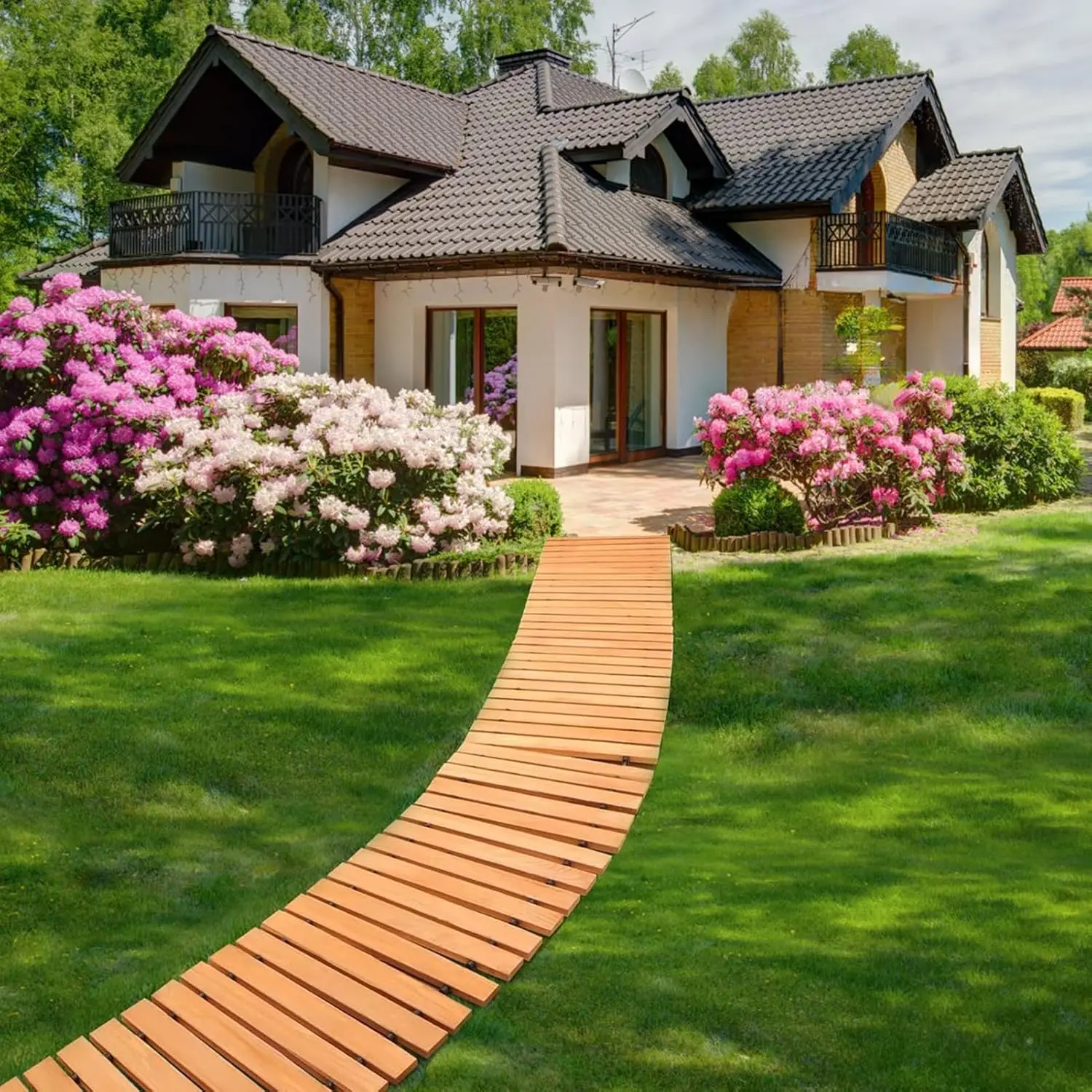 12ft x 45cm Wooden Garden Pathway Outdoor Roll Out Pathway Walkway Flooring Decorative with Slip Surface,Protable, Custom
12ft x 45cm Wooden Garden Pathway Outdoor Roll Out Pathway Walkway Flooring Decorative with Slip Surface,Protable, Custom