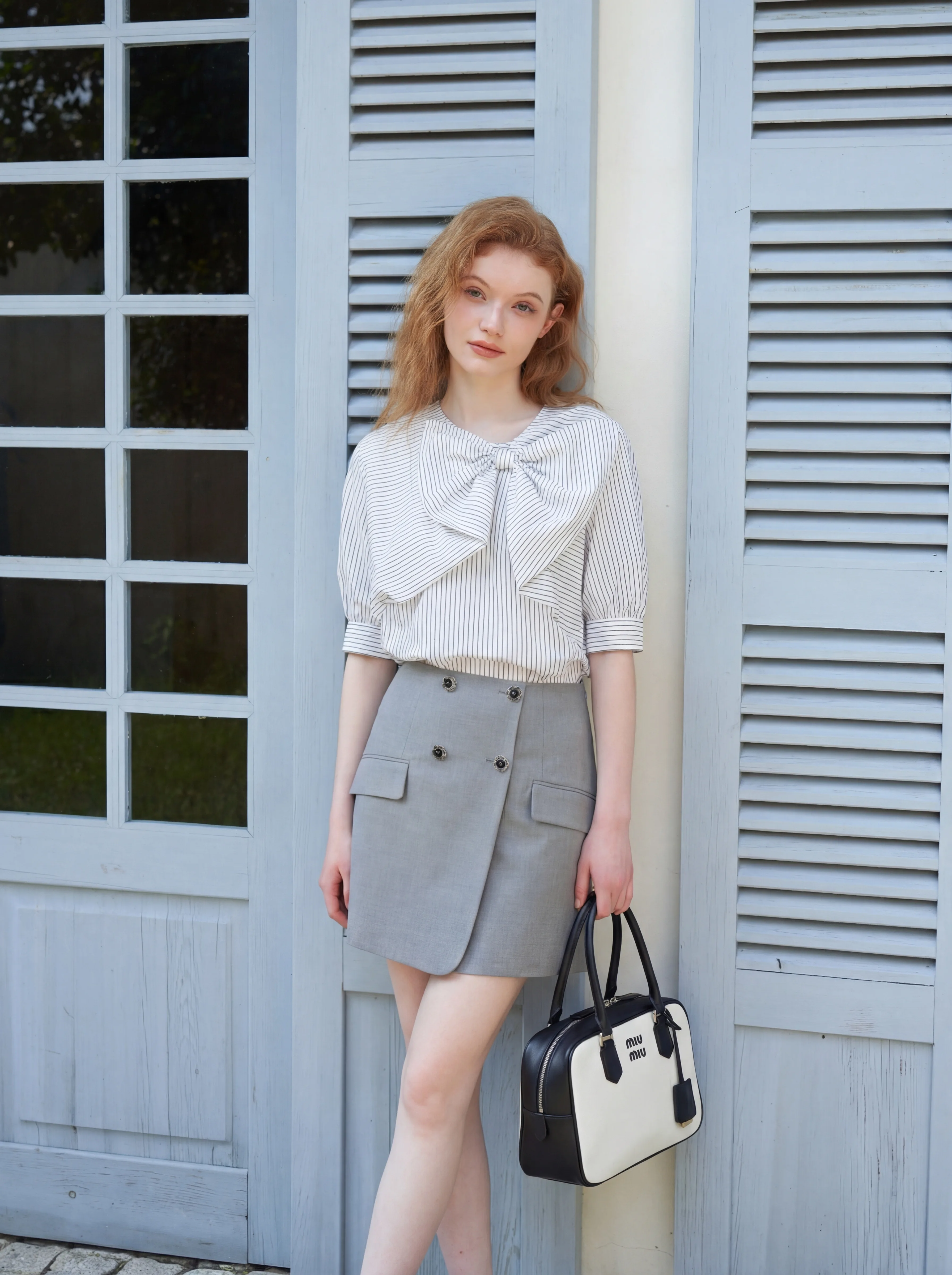 Sweet Design Knot Shirt Striped mid Sleeve Commute Fashion Top Small Size Daily French Style Cotton Blend Blouse
Sweet Design Knot Shirt Striped mid Sleeve Commute Fashion Top Small Size Daily French Style Cotton Blend Blouse