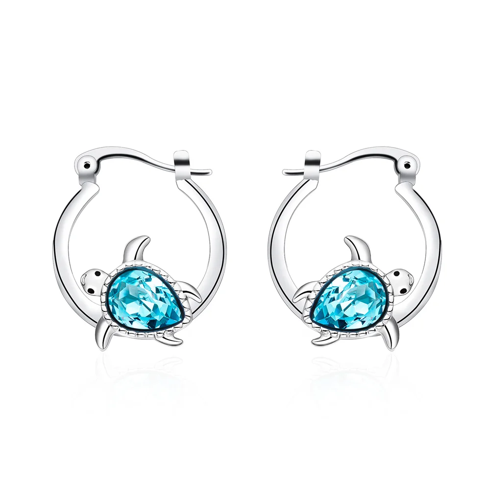 Hanreshe New Turtle Hoop Earring Fashion Exquisite Inlay Blue Zircon Silver Plated Animal Earring for Woman Daily Jewelry
Hanreshe New Turtle Hoop Earring Fashion Exquisite Inlay Blue Zircon Silver Plated Animal Earring for Woman Daily Jewelry