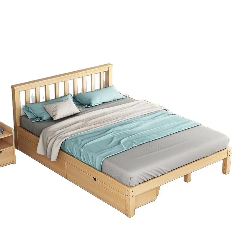 New ins wind solid wood bed modern simple household bedroom double bed children single
New ins wind solid wood bed modern simple household bedroom double bed children single