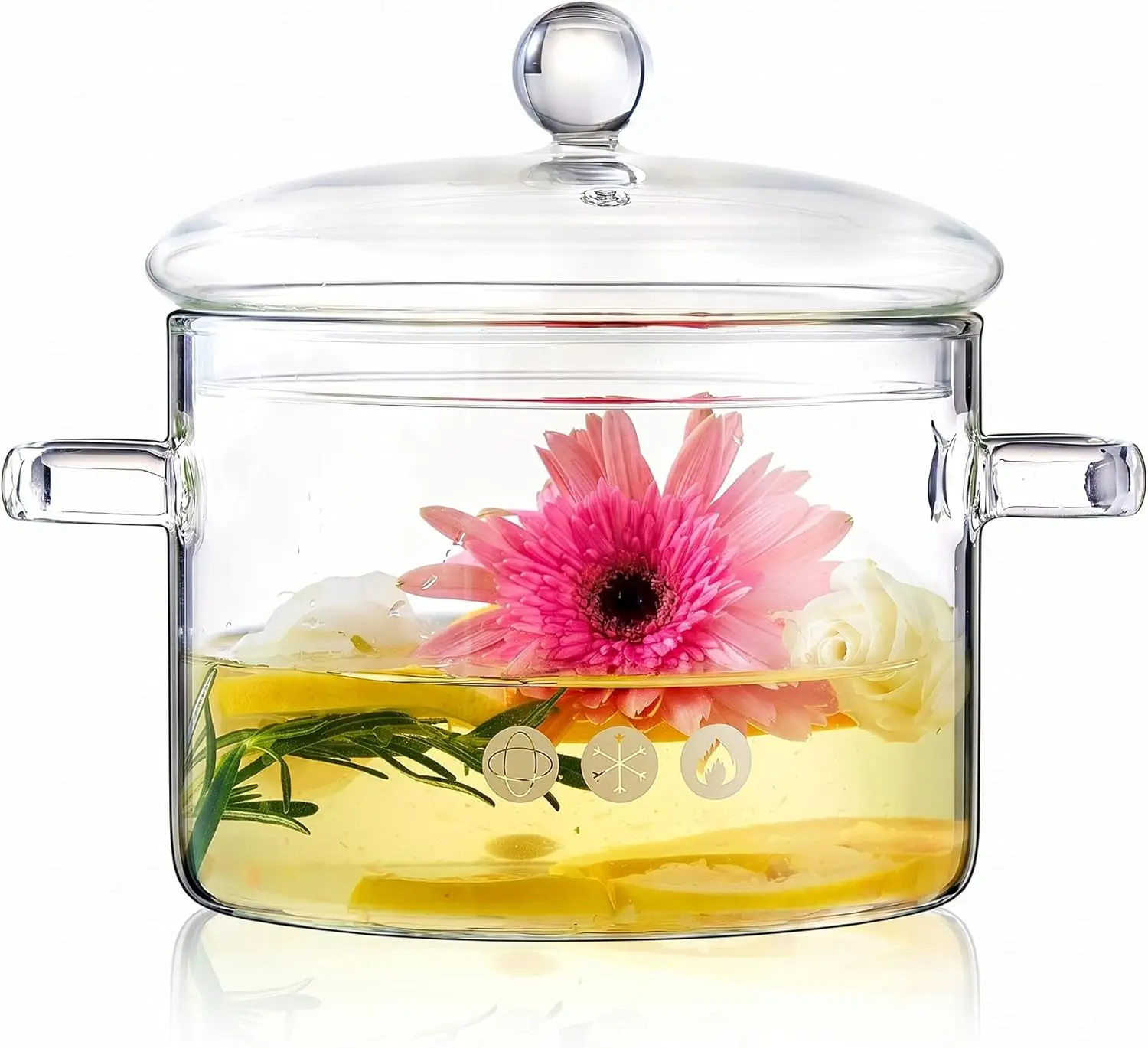 64oz/1900ml Clear Glass Simmer Pot for Stove, Borosilicate Saucepan with Lid, Anti-Scald Handles, Stovetop Safe Cookware
64oz/1900ml Clear Glass Simmer Pot for Stove, Borosilicate Saucepan with Lid, Anti-Scald Handles, Stovetop Safe Cookware