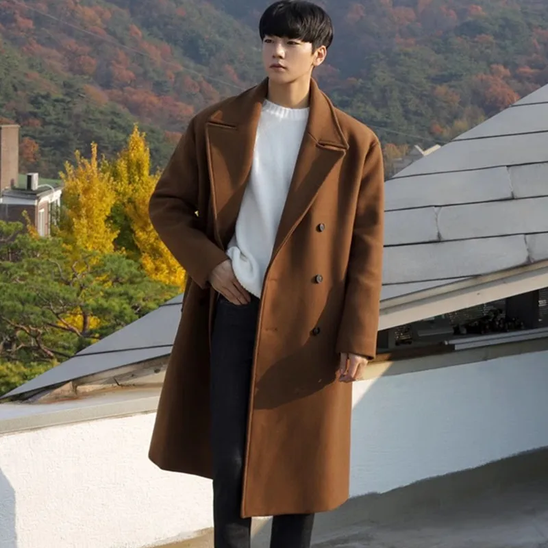 2024 Spring Medium Length Coat Men Fashion Woolen Trench Coats Korean Loose Casual Double Breasted Jackets
2024 Spring Medium Length Coat Men Fashion Woolen Trench Coats Korean Loose Casual Double Breasted Jackets
