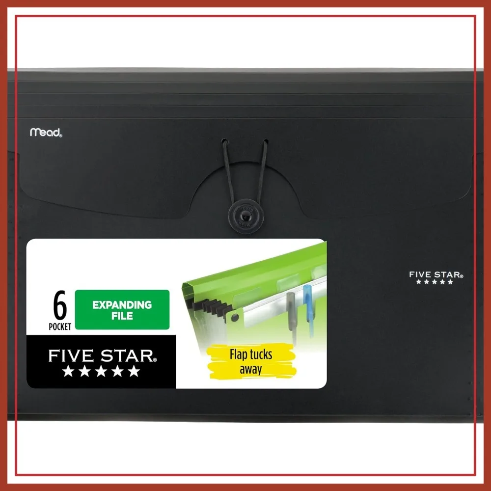 6-Pocket Expanding File Organizer with Bungee Closure, Holds 8-1/2" x 11" Paper, Black
6-Pocket Expanding File Organizer with Bungee Closure, Holds 8-1/2" x 11" Paper, Black