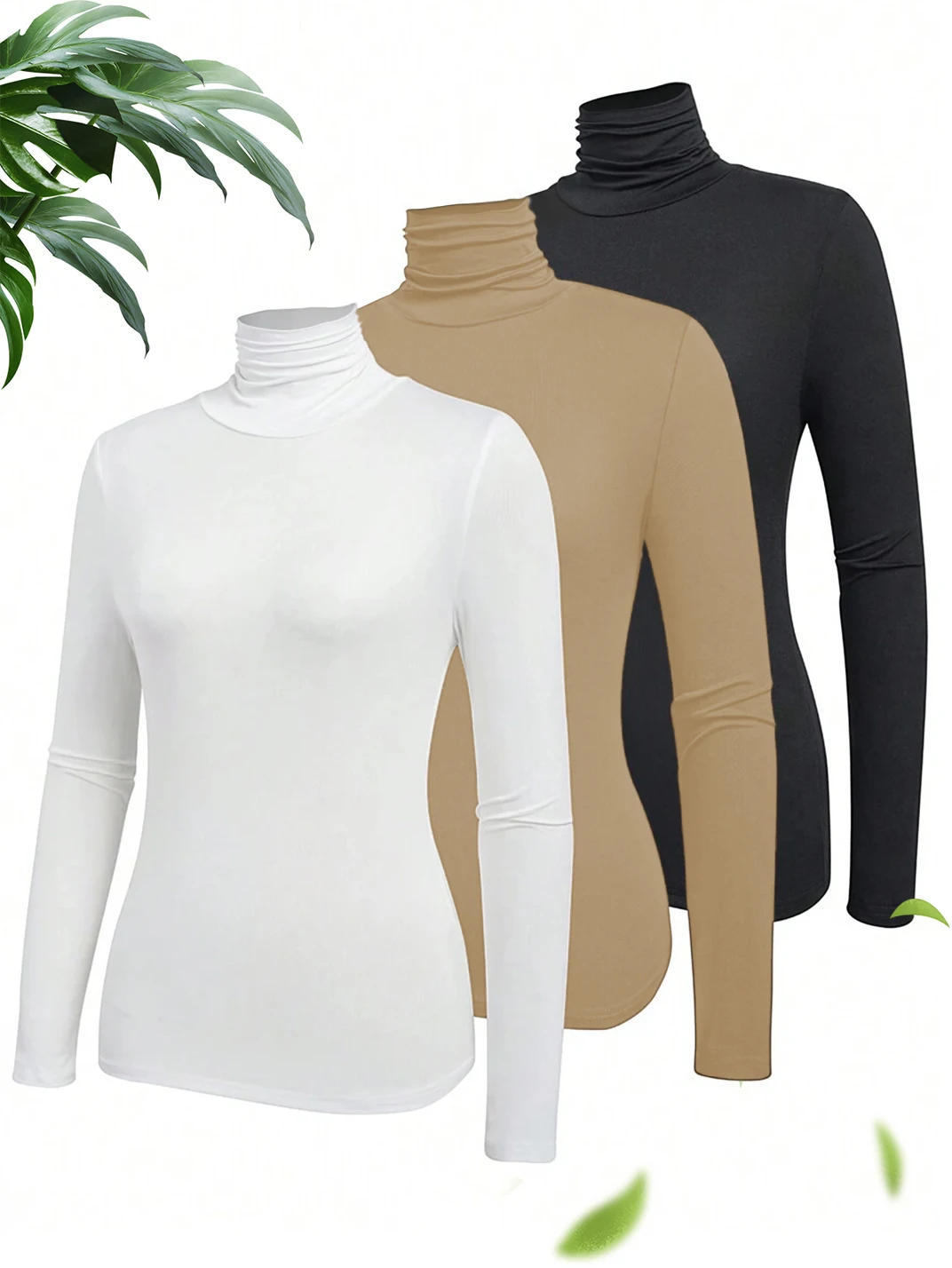 Autumn and winter new fashion trend slimming high collar long T-shirt three-piece set
Autumn and winter new fashion trend slimming high collar long T-shirt three-piece set