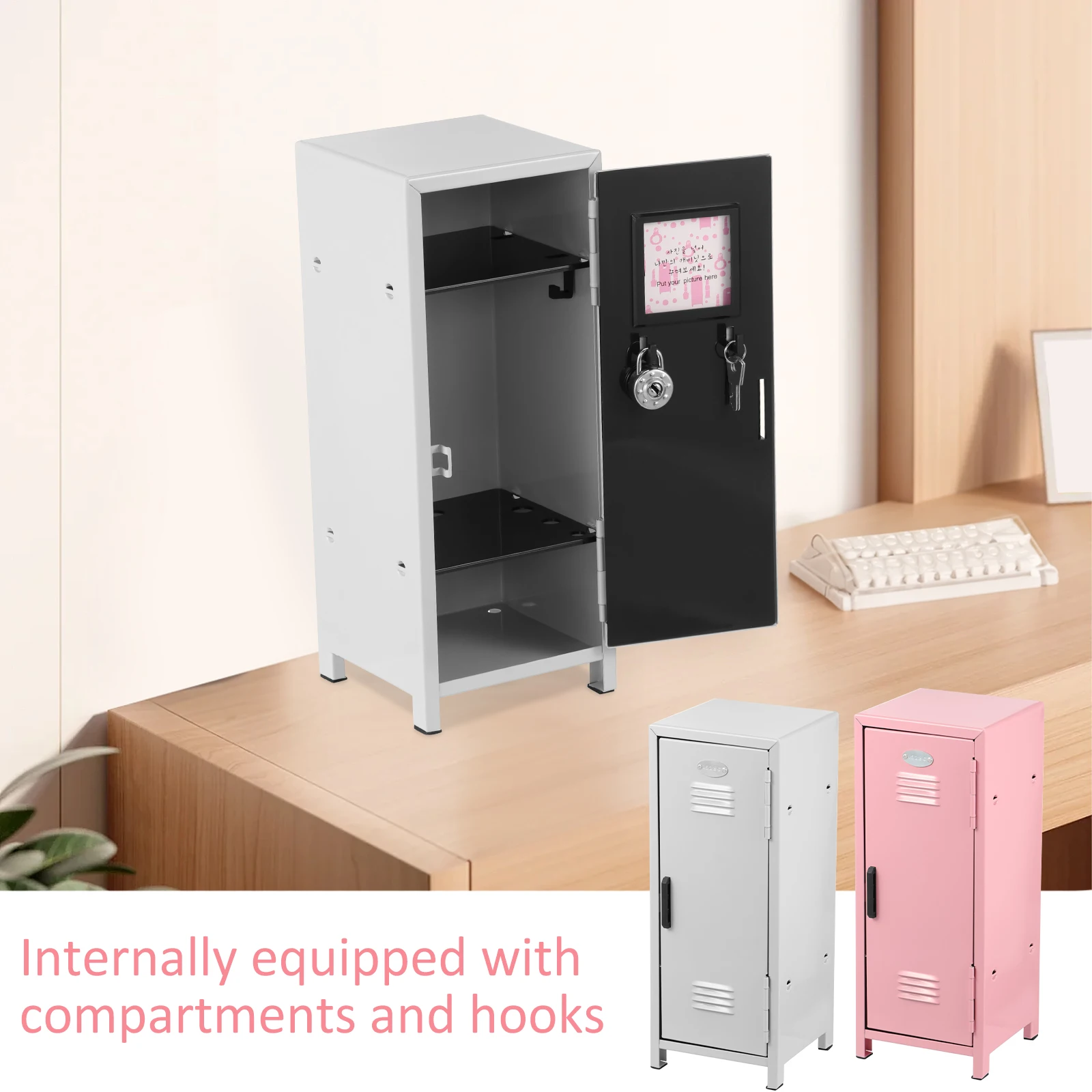 Mini Locker Rustproof Locker Storage Cabinet with Lock and Key Practical Storage Locker with 3 Compartments for Desktop Girl Boy
Mini Locker Rustproof Locker Storage Cabinet with Lock and Key Practical Storage Locker with 3 Compartments for Desktop Girl Boy