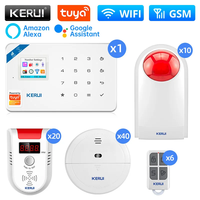 KERUI W181 Alarm Kit with Motion Detector Door Sensor WIFI GSM Alarm System for Home Wireless Alarm Support Alexa Tuya Smart APP
KERUI W181 Alarm Kit with Motion Detector Door Sensor WIFI GSM Alarm System for Home Wireless Alarm Support Alexa Tuya Smart APP