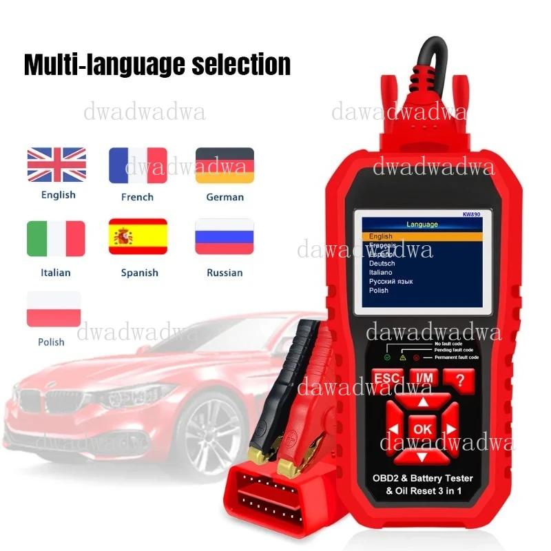 KW890 Oil Reset Battery Tester OBD2 Diagnostic Scanner Tool 3 in 1 EOBD Engine Check Code Reader Diagnose Tool
KW890 Oil Reset Battery Tester OBD2 Diagnostic Scanner Tool 3 in 1 EOBD Engine Check Code Reader Diagnose Tool