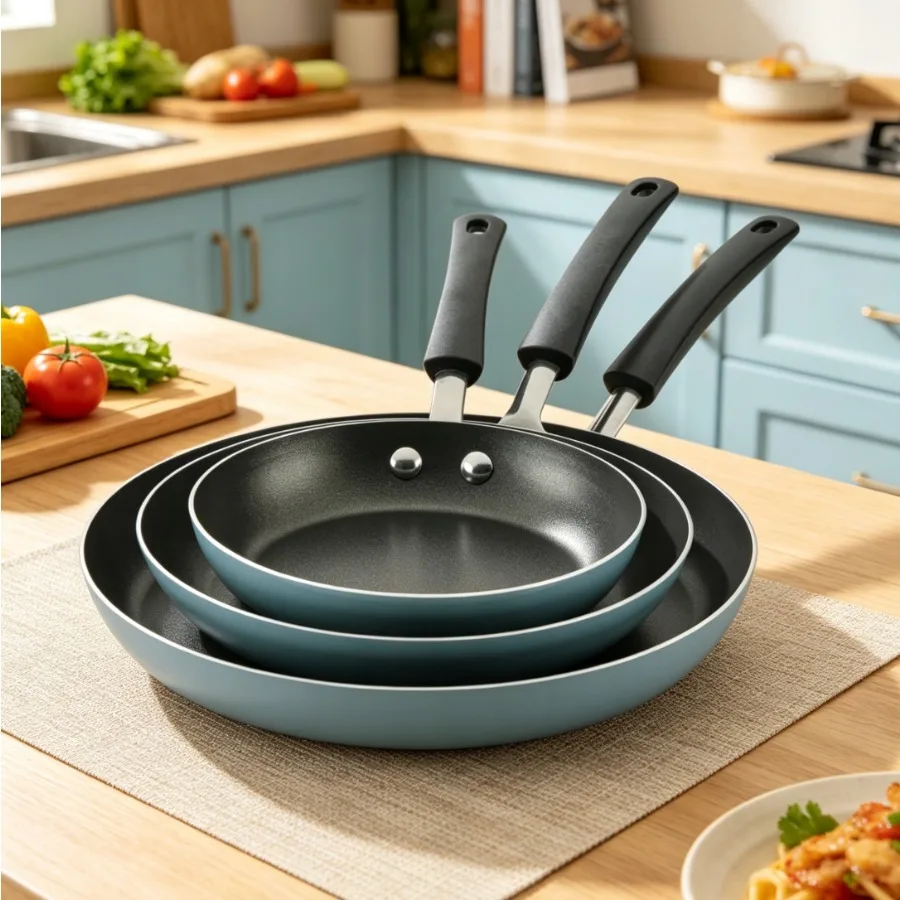 Easy Clean 3 Pcs Nonstick Frying Pan Set, Dishwasher Safe, 8 Inch, 9.75 Inch, 12 Inch, Aqua
Easy Clean 3 Pcs Nonstick Frying Pan Set, Dishwasher Safe, 8 Inch, 9.75 Inch, 12 Inch, Aqua