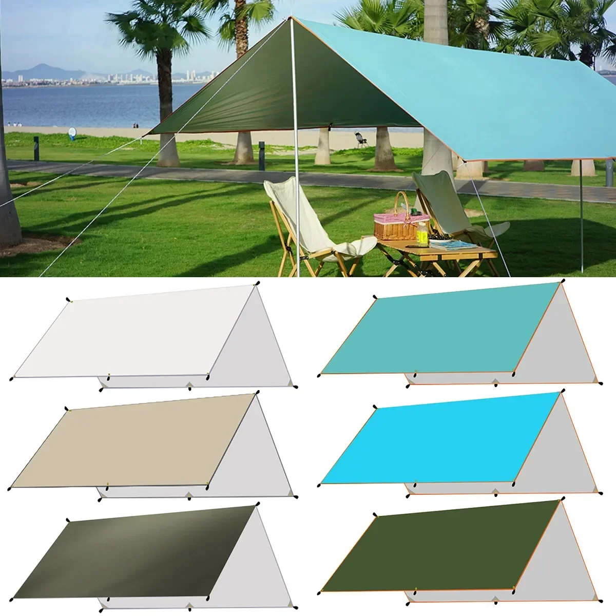 Camping Tarp Waterproof Tent Hammock Rain Fly Cover UV Protection Floor Mat Camp Shelter Canopy for Hiking Backpacking Outdoor
Camping Tarp Waterproof Tent Hammock Rain Fly Cover UV Protection Floor Mat Camp Shelter Canopy for Hiking Backpacking Outdoor