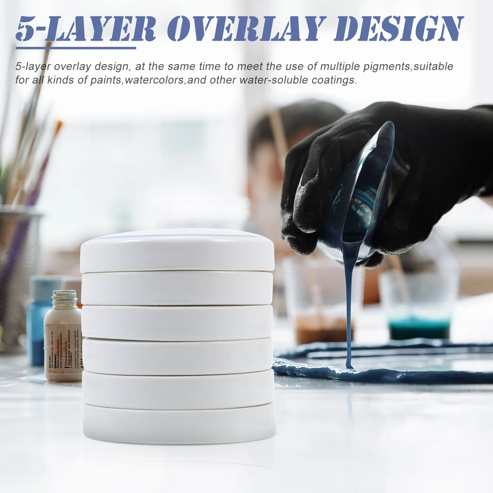 1Set Durable Ceramic Paint Mixing Tray Round 5-Layer Design for Watercolor Artists Painting Tool Paint Tray Pigment Board
1Set Durable Ceramic Paint Mixing Tray Round 5-Layer Design for Watercolor Artists Painting Tool Paint Tray Pigment Board