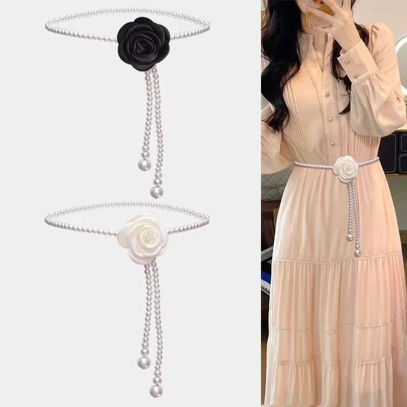 Women's Belt Trend Black And White Flowers 100 Belt Dress Shirt Belt Waist Chain Decoration Tie With Thin Belt Chain For Dress
Women's Belt Trend Black And White Flowers 100 Belt Dress Shirt Belt Waist Chain Decoration Tie With Thin Belt Chain For Dress
