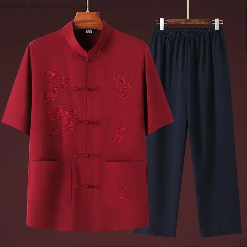 Men's Shirt&Pants Kung Fu Tai Chi Uniforms Chinese Traditional Tang Suit Summer Stand Collar Chinese Style Embroidery Men Set
Men's Shirt&Pants Kung Fu Tai Chi Uniforms Chinese Traditional Tang Suit Summer Stand Collar Chinese Style Embroidery Men Set