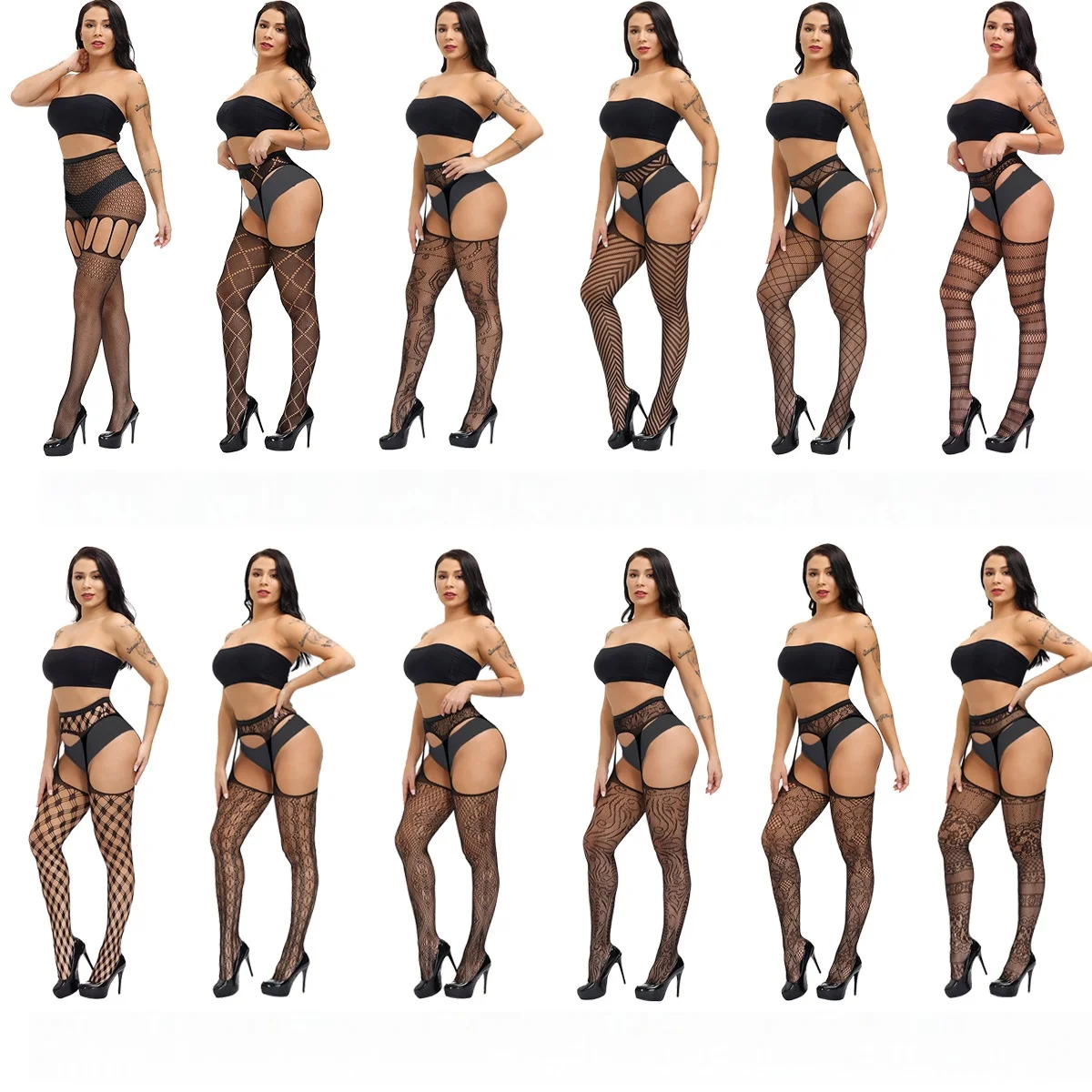 FREEAUCE Large Plus Size High Waist Sexy Fishnet Black Thigh Body Stockings Tights Open Crotchless Pantyhose for Oversized Woman
FREEAUCE Large Plus Size High Waist Sexy Fishnet Black Thigh Body Stockings Tights Open Crotchless Pantyhose for Oversized Woman