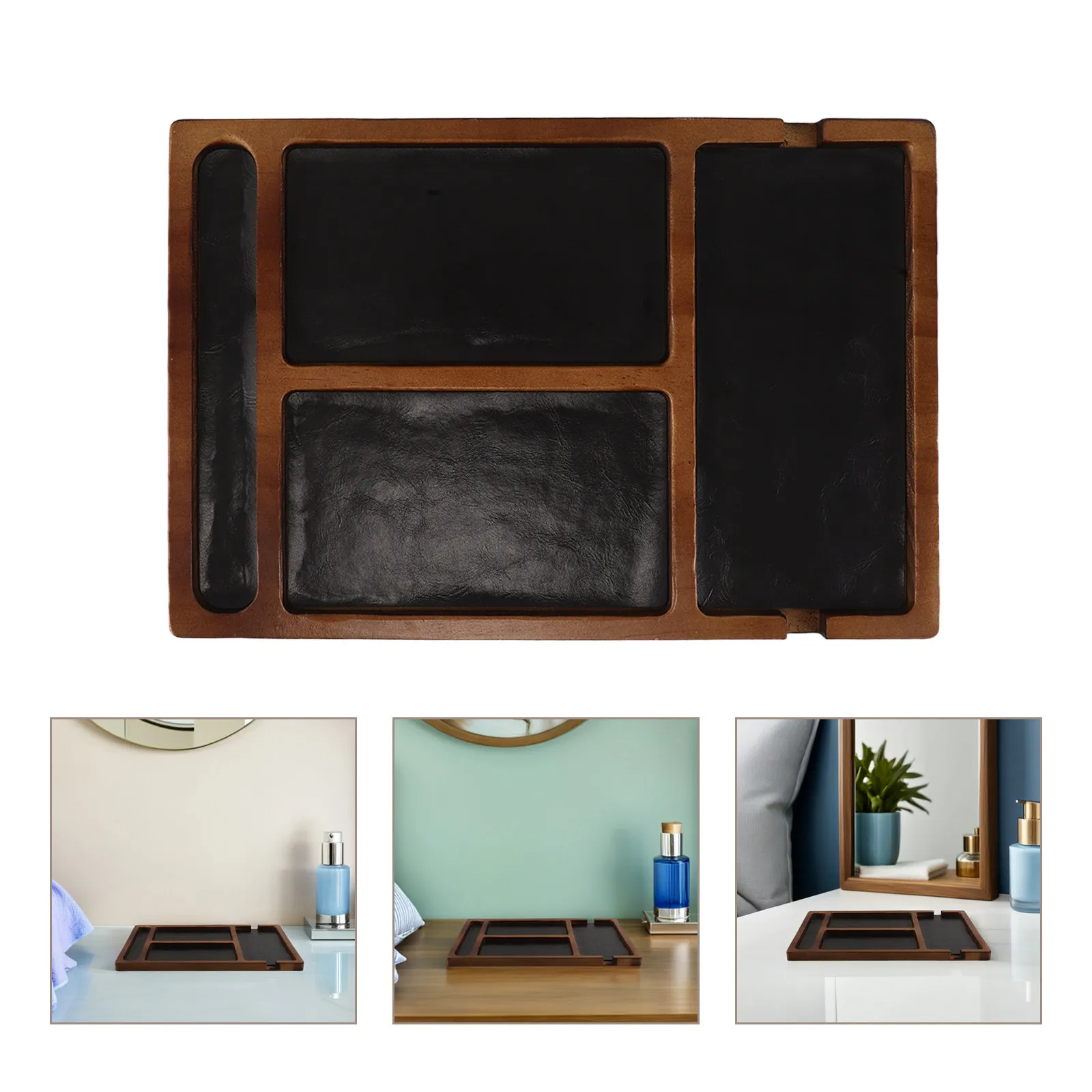 Solid Wood Divided Jewelry Organizer Tray Natural Finish Multi-Compartment Desk Bedside Catchall Tray for Keys Watches
Solid Wood Divided Jewelry Organizer Tray Natural Finish Multi-Compartment Desk Bedside Catchall Tray for Keys Watches