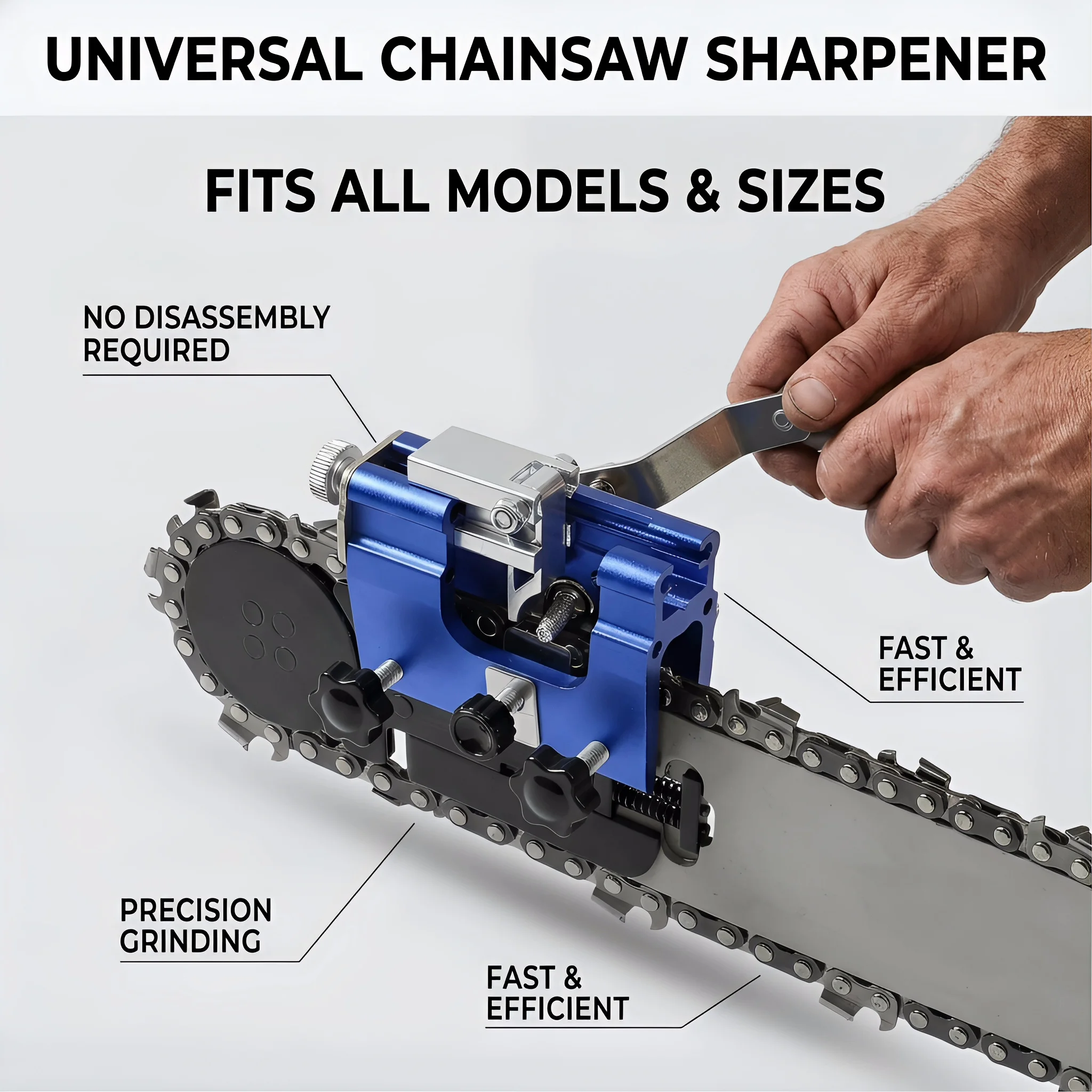 Hand Crank Portable Chainsaw Chain Sharpener Aluminum Alloy Without Disassembly Jig For All Chainsaw Woodworking Tools
Hand Crank Portable Chainsaw Chain Sharpener Aluminum Alloy Without Disassembly Jig For All Chainsaw Woodworking Tools