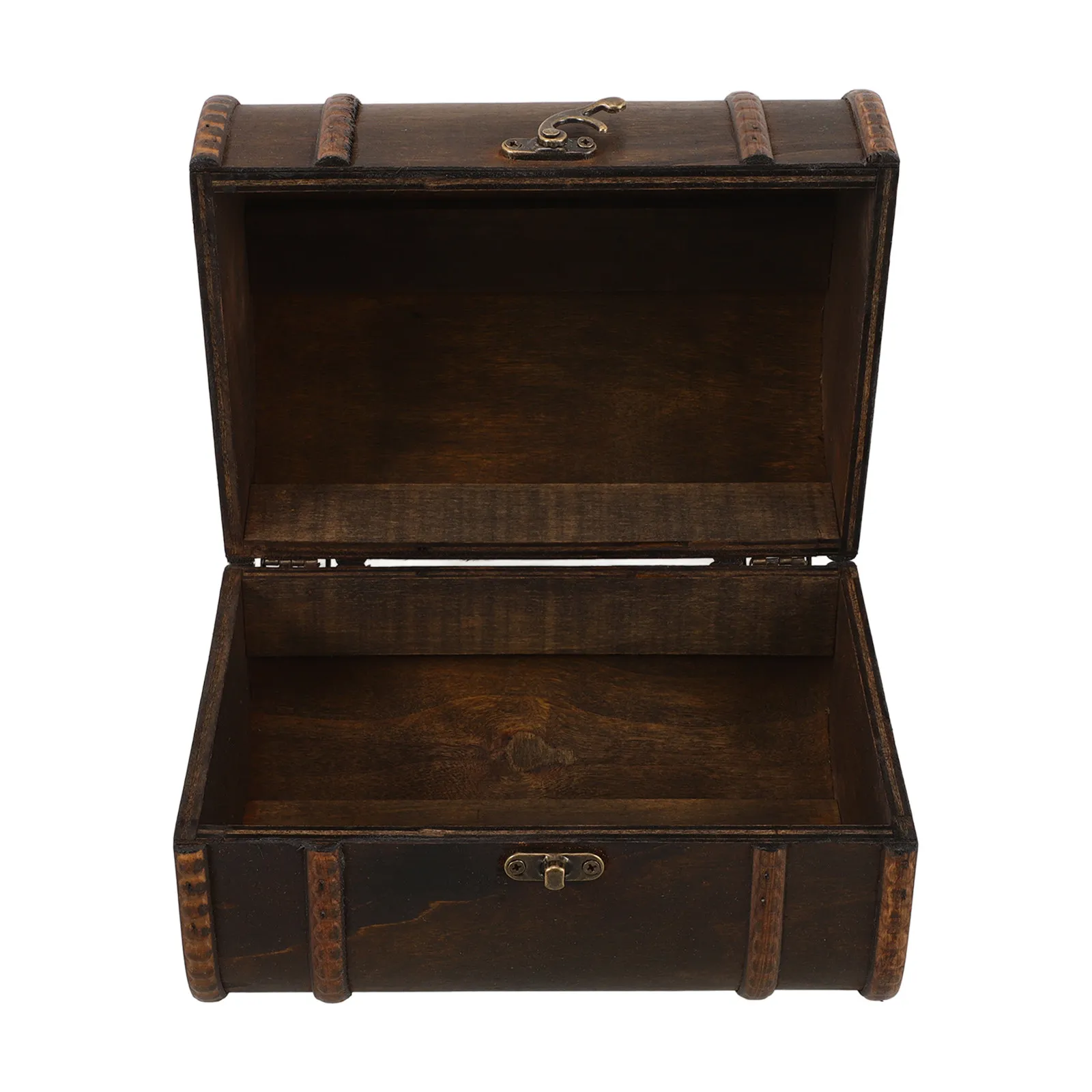 Classic Wooden Treasure Chest Jewelry Storage Box with Latch Mechanism Carry Handle Ideal for Rings Earrings Bracelets
Classic Wooden Treasure Chest Jewelry Storage Box with Latch Mechanism Carry Handle Ideal for Rings Earrings Bracelets