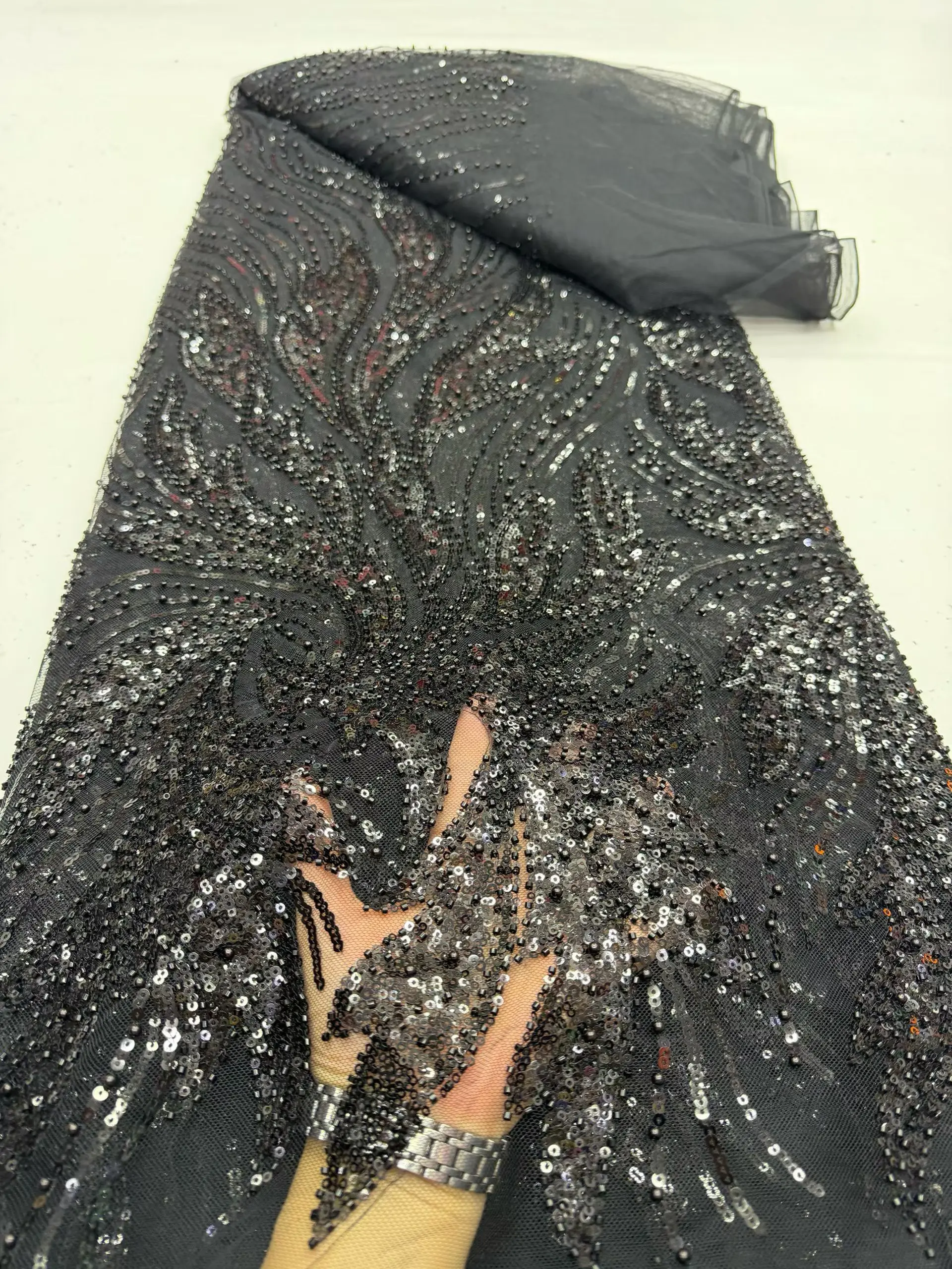 2026 African Nigerian High-Quality Sequins Tulle Lace Fabric for Wedding / Prom Dresses Beads Embroidery Sewing Net Cloth 5Yards
2026 African Nigerian High-Quality Sequins Tulle Lace Fabric for Wedding / Prom Dresses Beads Embroidery Sewing Net Cloth 5Yards