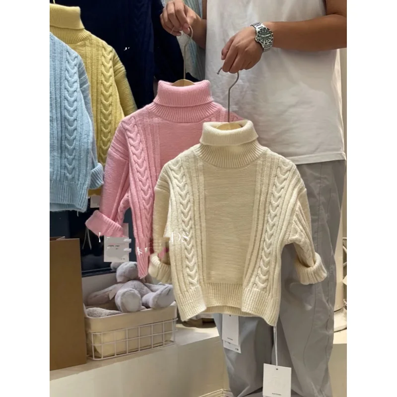Children's Wool Sweater2025New Girls' High Neck Cashmere Sweater Thickened Girls' Sweater Small and Medium-sized Children's Cabl 
Children's Wool Sweater2025New Girls' High Neck Cashmere Sweater Thickened Girls' Sweater Small and Medium-sized Children's Cabl