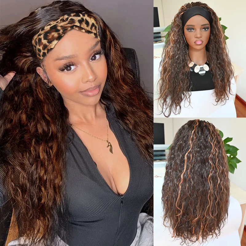 African headscarf for women, long curly hair, fluffy corn perm, synthetic fiber water wave full head wig
African headscarf for women, long curly hair, fluffy corn perm, synthetic fiber water wave full head wig