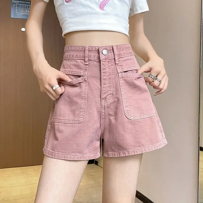 Dirty Pink Denim Shorts Loose and Versatile Wide-leg High-waisted A-line Hot Pants
Dirty Pink Denim Shorts Loose and Versatile Wide-leg High-waisted A-line Hot Pants