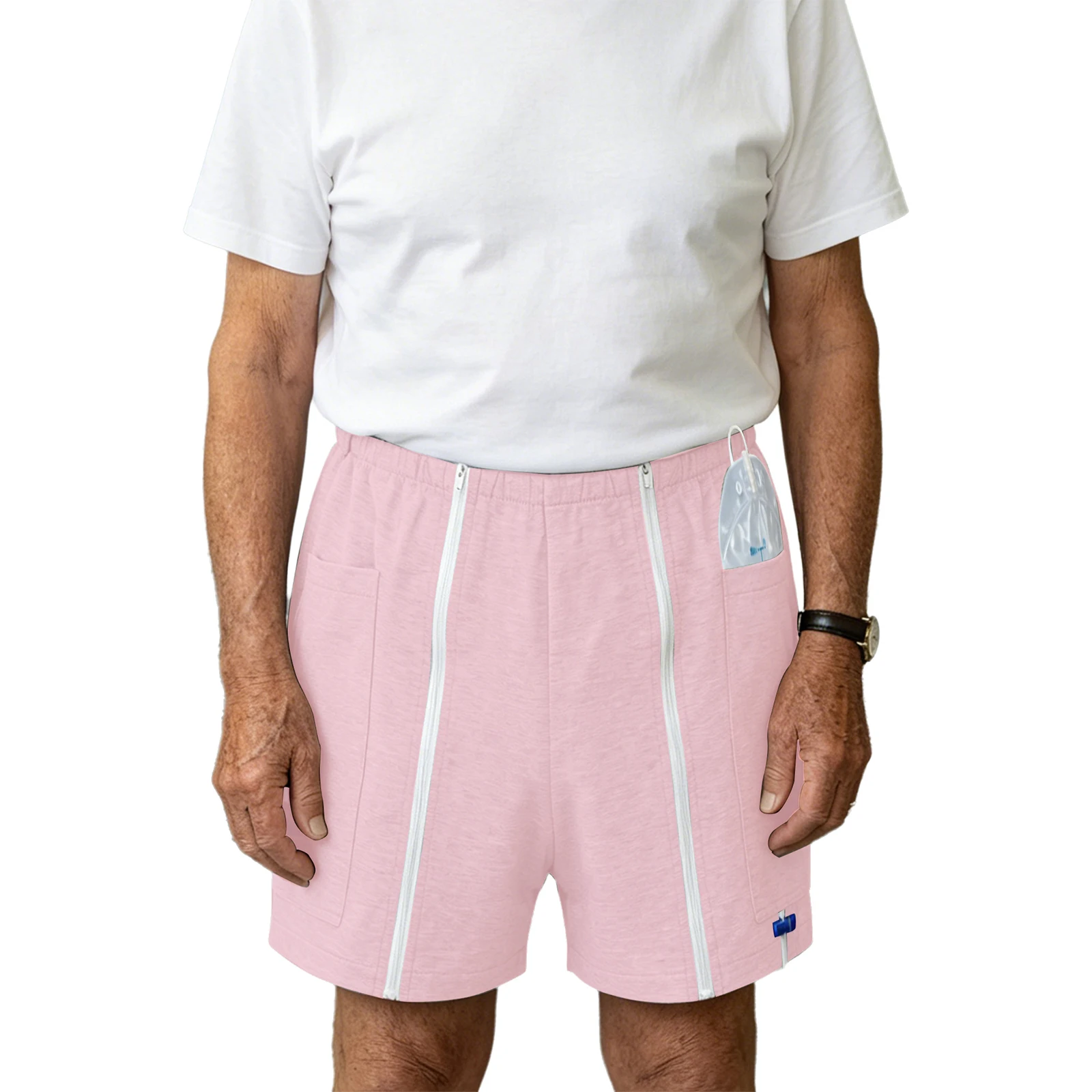 Men Nephrostomy Bag Shorts Elastic Waistband Zipper Side Pockets Easy Wear Adaptive Underwear Urine Bag Care Cycling Short Pants
Men Nephrostomy Bag Shorts Elastic Waistband Zipper Side Pockets Easy Wear Adaptive Underwear Urine Bag Care Cycling Short Pants